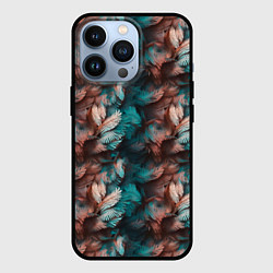 Чехол для iPhone 13 Pro Гавайский стиль листья, цвет: 3D-черный