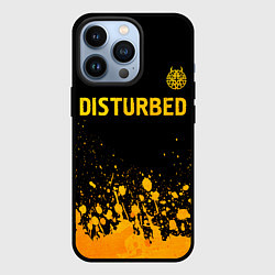 Чехол iPhone 13 Pro Disturbed - gold gradient: символ сверху