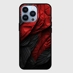 Чехол для iPhone 13 Pro Red black texture, цвет: 3D-черный