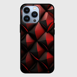 Чехол для iPhone 13 Pro Объемная текстура красная кожа, цвет: 3D-черный