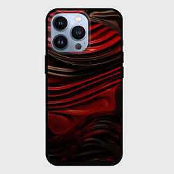 Чехол для iPhone 13 Pro Кожаная красная и черная текстура, цвет: 3D-черный
