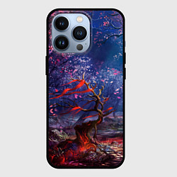 Чехол для iPhone 13 Pro Магический лес при луне, цвет: 3D-черный