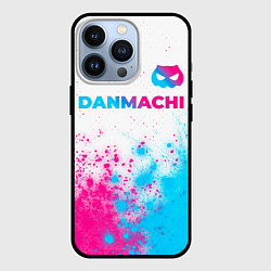 Чехол для iPhone 13 Pro DanMachi neon gradient style: символ сверху, цвет: 3D-черный