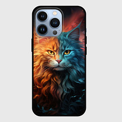 Чехол для iPhone 13 Pro Сердитый котик, цвет: 3D-черный