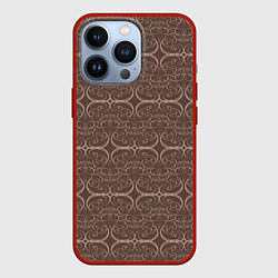 Чехол для iPhone 13 Pro Brown tracery, цвет: 3D-красный