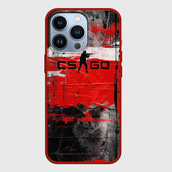 Чехол для iPhone 13 Pro CS GO краска, цвет: 3D-красный