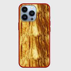 Чехол для iPhone 13 Pro Золотые переливы, цвет: 3D-красный