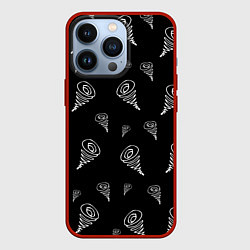 Чехол для iPhone 13 Pro Каракули сплошной креатив, цвет: 3D-красный