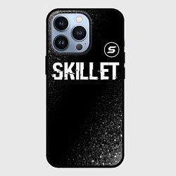 Чехол для iPhone 13 Pro Skillet glitch на темном фоне: символ сверху, цвет: 3D-черный