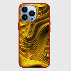 Чехол для iPhone 13 Pro Объемная желтая текстура, цвет: 3D-красный