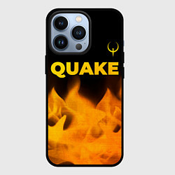 Чехол для iPhone 13 Pro Quake - gold gradient: символ сверху, цвет: 3D-черный