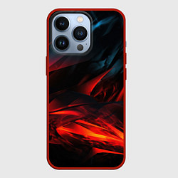 Чехол для iPhone 13 Pro Red black abstract, цвет: 3D-красный