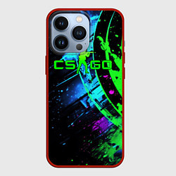 Чехол для iPhone 13 Pro CS GO green black style, цвет: 3D-красный