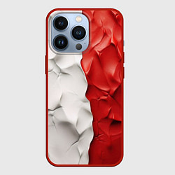 Чехол для iPhone 13 Pro Текстура пластилина белая синяя красная, цвет: 3D-красный