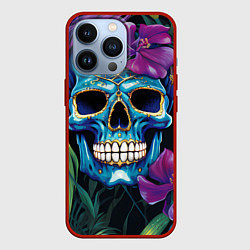 Чехол для iPhone 13 Pro Череп в джунглях, цвет: 3D-красный