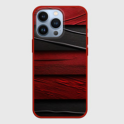 Чехол для iPhone 13 Pro Black red texture, цвет: 3D-красный