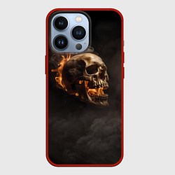 Чехол iPhone 13 Pro Горящий череп в дыму