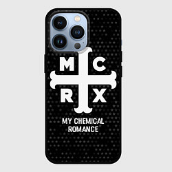 Чехол для iPhone 13 Pro My Chemical Romance glitch на темном фоне, цвет: 3D-черный