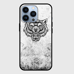 Чехол iPhone 13 Pro Черно-белый яростный волк