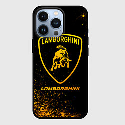 Чехол для iPhone 13 Pro Lamborghini - gold gradient, цвет: 3D-черный