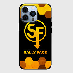 Чехол для iPhone 13 Pro Sally Face - gold gradient, цвет: 3D-черный