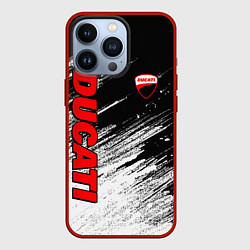 Чехол для iPhone 13 Pro Ducati - потертости краски, цвет: 3D-красный