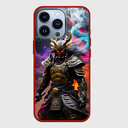Чехол для iPhone 13 Pro Самурай и космос, цвет: 3D-красный