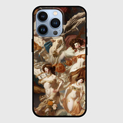 Чехол для iPhone 13 Pro Дамы и цветы классицизм, цвет: 3D-черный