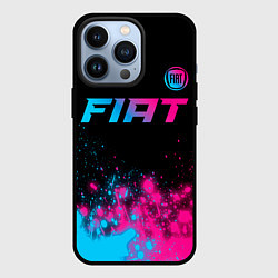 Чехол для iPhone 13 Pro Fiat - neon gradient: символ сверху, цвет: 3D-черный