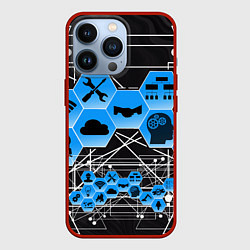 Чехол для iPhone 13 Pro Виртуальный мир, цвет: 3D-красный