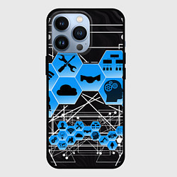 Чехол для iPhone 13 Pro Виртуальный мир, цвет: 3D-черный