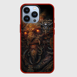 Чехол для iPhone 13 Pro Baldurs Gate 3 logo demon, цвет: 3D-красный