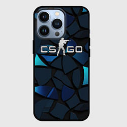 Чехол для iPhone 13 Pro CS GO blue black elements, цвет: 3D-черный