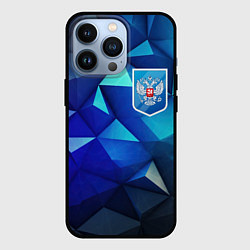 Чехол для iPhone 13 Pro Russia blue abstract, цвет: 3D-черный