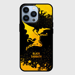 Чехол для iPhone 13 Pro Black Sabbath - gold gradient, цвет: 3D-черный