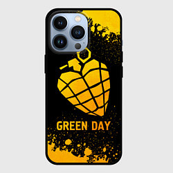 Чехол для iPhone 13 Pro Green Day - gold gradient, цвет: 3D-черный