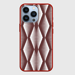 Чехол для iPhone 13 Pro Ромбы цвета кофе, цвет: 3D-красный