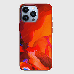 Чехол для iPhone 13 Pro Красно-оранжевый паттерн, цвет: 3D-красный