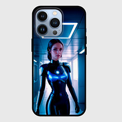 Чехол для iPhone 13 Pro Девушка биоробот на космической станции, цвет: 3D-черный