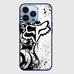 Чехол для iPhone 13 Pro Fox motocross - белый дракон, цвет: 3D-тёмно-синий