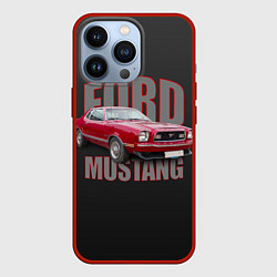 Чехол для iPhone 13 Pro Автомашина Ford Mustang, цвет: 3D-красный