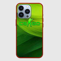 Чехол для iPhone 13 Pro CSGO green logo, цвет: 3D-красный