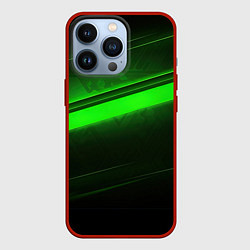 Чехол для iPhone 13 Pro Green line, цвет: 3D-красный