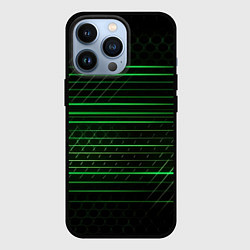 Чехол для iPhone 13 Pro Green abstract texture, цвет: 3D-черный