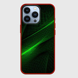 Чехол для iPhone 13 Pro Green neon lines, цвет: 3D-красный