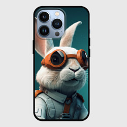 Чехол для iPhone 13 Pro Белый кролик-космонавт, цвет: 3D-черный