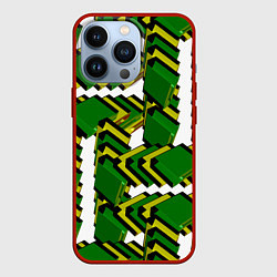 Чехол для iPhone 13 Pro Зеленая микросхема, цвет: 3D-красный