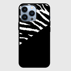 Чехол для iPhone 13 Pro Полосы зебры с черным, цвет: 3D-черный