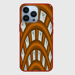 Чехол для iPhone 13 Pro Деревянные своды, цвет: 3D-красный