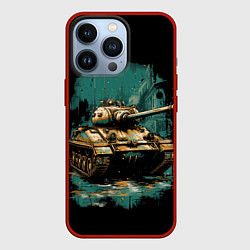 Чехол для iPhone 13 Pro Танк т54, цвет: 3D-красный
